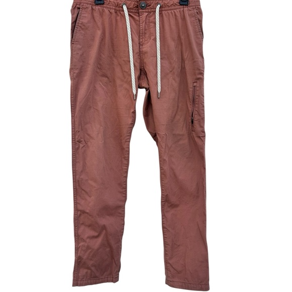 Vuori Pants Mens Medium 32x29 Salmon Cargo Joggers Ripstop Elastic Waist - Picture 1 of 5